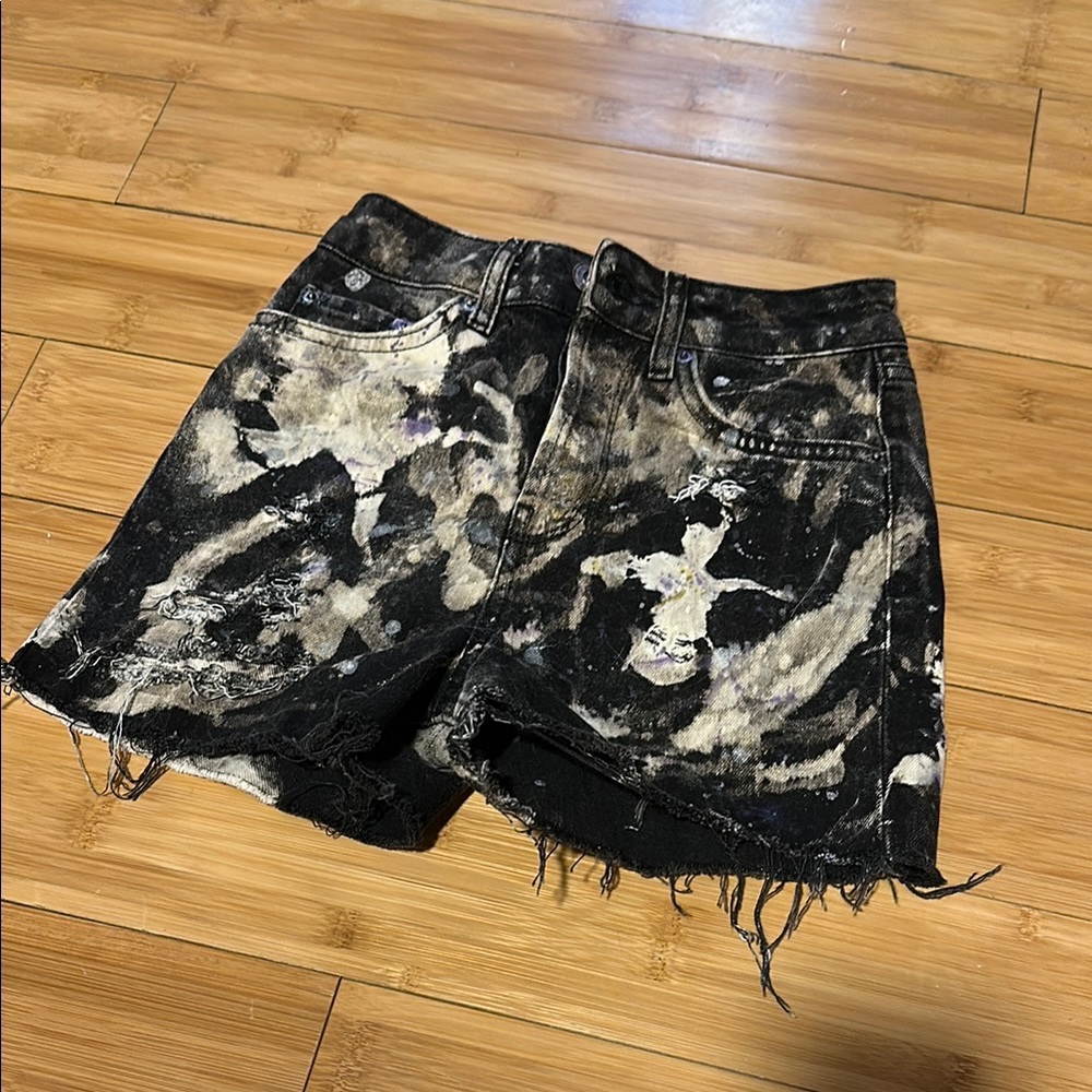 BDG Black and Tan “Splatter” Dillon Jean Shorts, cutoffs, Size 24
